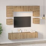 vidaXL Ensemble meuble TV 8 Pièces Chêne artisanal Bois d'ingénierie