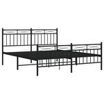 vidaXL Cadre de lit métal sans matelas avec pied de lit noir 160x200cm