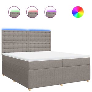 vidaXL Sommier à lattes de lit avec matelas Taupe 200x200 cm Tissu