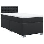 vidaXL Sommier à lattes de lit avec matelas Noir 90x200 cm Similicuir