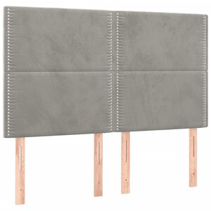 vidaXL Têtes de lit 4 Pièces Gris clair 72x5x78/88 cm Velours