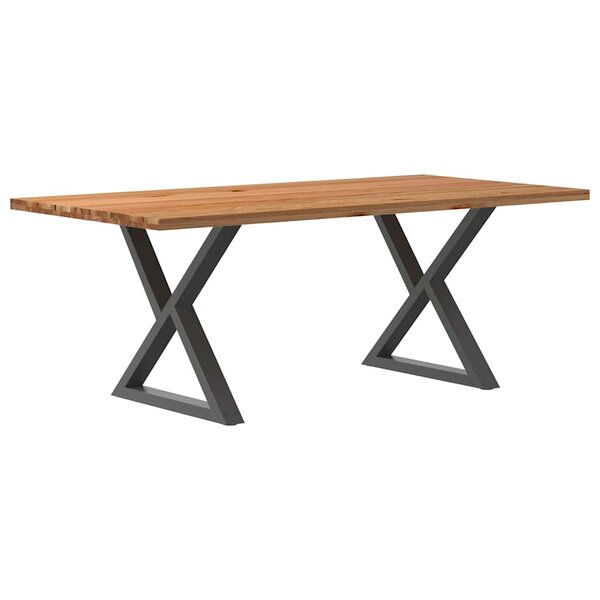 vidaXL Table à manger marron clair bois de chêne massif rectangulaire