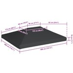 vidaXL Toile supérieure de belvédère 310 g/m² 4x3 m Gris