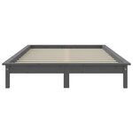 vidaXL Cadre de lit sans matelas gris 140x190 cm bois de pin massif