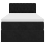VidaXL Cadre de lit ottoman avec matelas noir 100x200cm velours