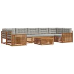 vidaXL Ensemble de canapés d'extérieur 8 pc Gris Naturel et Clair
