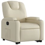 vidaXL Fauteuil inclinable électrique crème similicuir