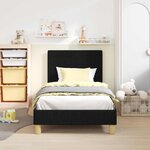 vidaXL Cadre de lit pour enfants avec tête de lit Noir 80 x 160 cm