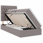 vidaXL Lit de rangement LED avec matelas Taupe 90 x 200 cm Tissu