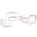 vidaXL Ensemble de canapés 3 Pièces avec coussins jaune clair tissu