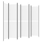 vidaXL Cloison de séparation 6 panneaux Blanc 300x200 cm Tissu