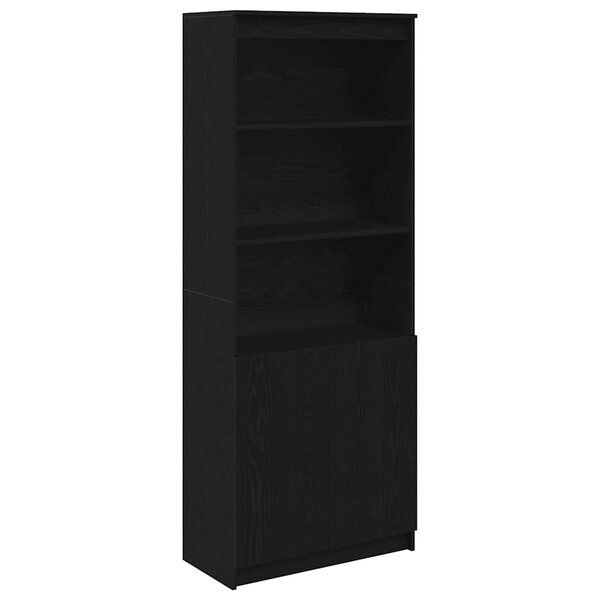 vidaXL Buffet haut chêne noir 70x35x180 cm bois d'ingénierie