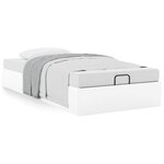 vidaXL Cadre de lit ottoman sans matelas blanc 90x200 cm similicuir