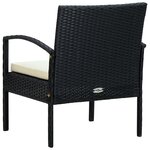vidaXL Chaise de jardin avec coussin Résine tressée Noir