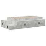 vidaXL Cadre de lit avec rangement Gris béton 244 x 127 x 53.5 cm