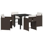 vidaXL Ensemble de salle à manger pour jardin 5 Pièces Marron polyrotin