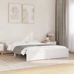 vidaXL Cadre de lit sans matelas blanc bois massif 135x190 cm