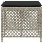 vidaXL Tabourets de jardin et coussins lot de 4 gris clair 41x41x36 cm