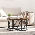 Table basse vidaXL en chêne fumé 80x80x42 cm en bois d'ingénierie