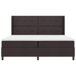 vidaXL Lit à ressorts avec Matelas - Marron Foncé  200x200 cm  tissu