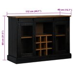 vidaXL Buffet HALDEN 2 portes coulissantes noir 112x40x80 cm
