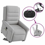 vidaXL Fauteuil inclinable de massage électrique gris nuage tissu