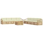 vidaXL Ensemble de canapés d'extérieur 9 pc Blanc et crème Polyester