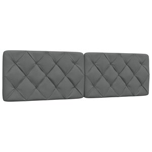 vidaXL Coussin de tête de lit gris foncé 180 cm tissu