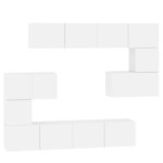 vidaXL Meuble TV mural Blanc Bois d'ingénierie