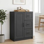vidaXL Buffet avec tiroir Noir 66 x 34 5 x 87 cm Bois d'ingénierie