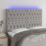 vidaXL Tête de lit à LED Gris clair 160x7x118/128 cm Tissu