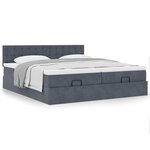 VidaXL Cadre de lit ottoman avec matelas gris foncé 180x200cm velours