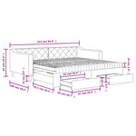 vidaXL Lit de jour avec gigogne et tiroirs noir 90x190 cm tissu