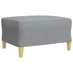 vidaXL Ensemble de canapés 4 Pièces avec repose-pied gris clair tissu