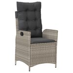 vidaXL Ensemble de salle à manger de jardin de 3 pièces avec coussins Gris clair Rattan poly