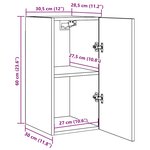 vidaXL Meubles TV 2 Pièces Gris 30 5x30x60 cm Bois d’ingénierie
