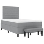 vidaXL Lit à ressorts avec coussin Gris clair 120 x 200 cm tissu