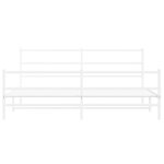 vidaXL Cadre de lit métal avec tête de lit/pied de lit blanc 193x203cm