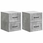 vidaXL Cabinet de chevet mural 2 Pièces Gris béton 34 5 x 33 x 40 cm