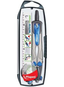 Compas scolaire Technic Concept 4 pièces 150 mm Bague, Mines, Taille-mines MAPED