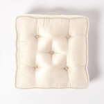 Coussin d'assise rehausseur en suédine Crème  50 x 50 x 10 cm - HOMESCAPES