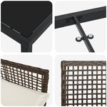 vidaXL Ensemble repas jardin 5 pièces avec coussins Marron Poly Rattan