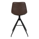 Chaise de comptoir en cuir synthétique marron avec pieds noirs