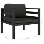 vidaXL Ensemble de canapés 5 Pièces avec coussins Aluminium Anthracite