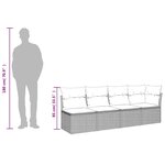 vidaXL Canapé de jardin et coussins 4 places gris clair résine tressée