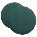 vidaXL Coussins de siège 2 Pièces Vert foncé Ø 80 x 29 cm Velours