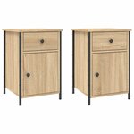 vidaXL Tables de chevet 2Pièces chêne sonoma 40x42x60cm bois d'ingénierie