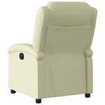 vidaXL Fauteuil inclinable électrique crème cuir véritable