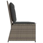 vidaXL Banc de jardin avec coussin Gris Poly rotin