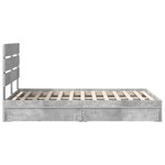 vidaXL Lit de Rangement Gris béton 135 x 190 cm Bois d'ingénierie